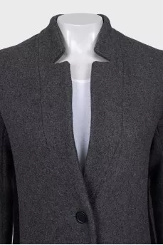 Gray coat with stripes