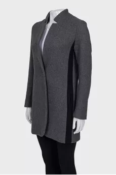 Gray coat with stripes