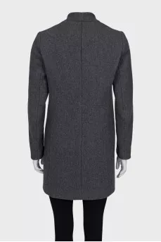 Gray coat with stripes