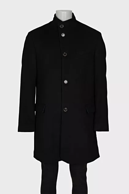 Men's black button-down coat