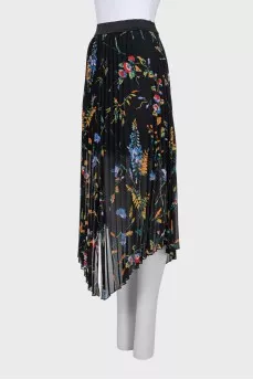 Pleated skirt with floral print