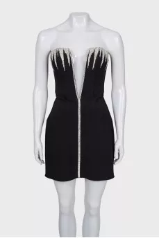 Sleeveless mini dress with rhinestones