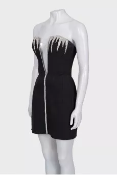 Sleeveless mini dress with rhinestones