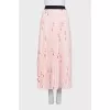 Pleated printed midi skirt