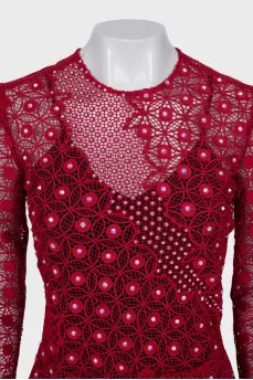 Red dress with rhinestones