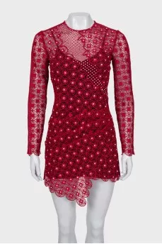Red dress with rhinestones