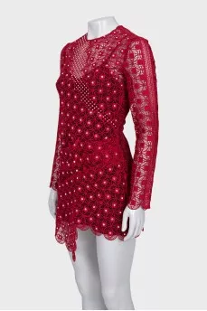 Red dress with rhinestones
