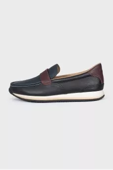 Men's leather shoes with white soles