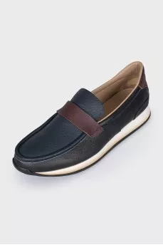 Men's leather shoes with white soles