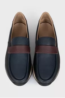 Men's leather shoes with white soles