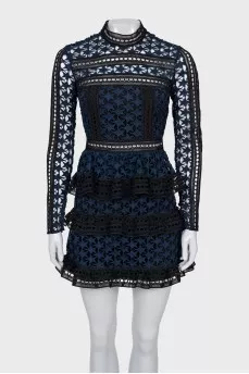 Blue dress with perforations