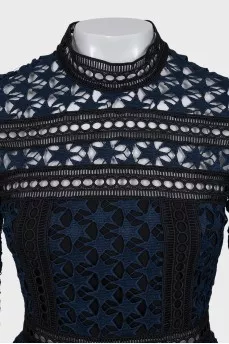 Blue dress with perforations