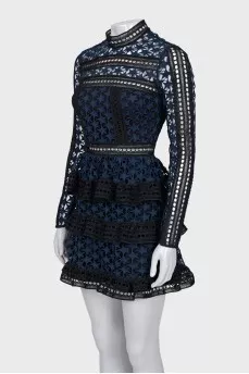 Blue dress with perforations