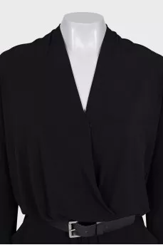 Black jumpsuit with belt