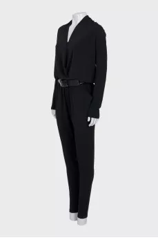 Black jumpsuit with belt