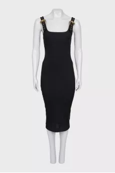 Bodycon dress with accent buckles