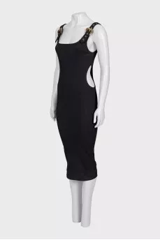 Bodycon dress with accent buckles