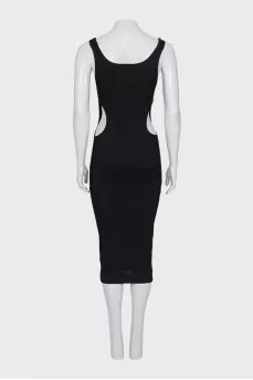 Bodycon dress with accent buckles