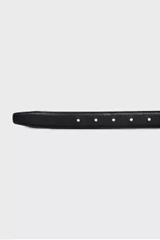 Triomphe black leather belt