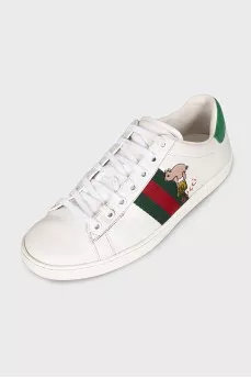 Ace embroidered leather sneakers