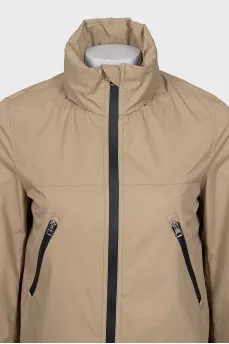 Straight-cut raincoat with pockets and tag
