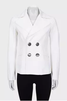Double-breasted jacket with accent fastening