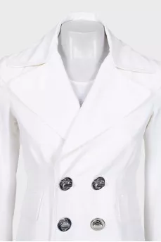 Double-breasted jacket with accent fastening