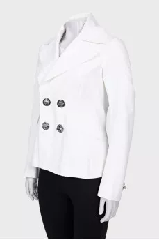 Double-breasted jacket with accent fastening