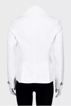 Double-breasted jacket with accent fastening