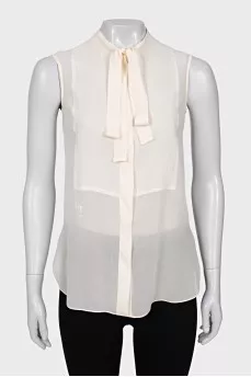 White blouse with ties