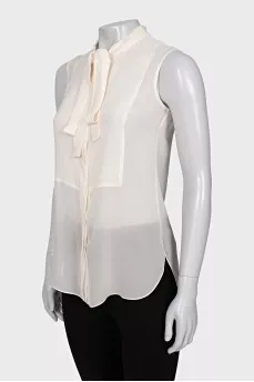 White blouse with ties