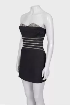 Mini dress decorated with zippers