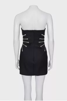 Mini dress decorated with zippers