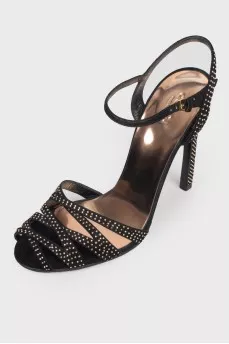 Sucking sandals with metal sequins