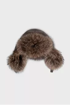 Cashmere hat with fur