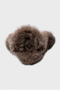 Cashmere hat with fur
