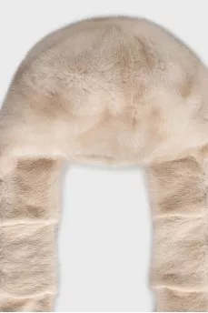 Mink hat with ties