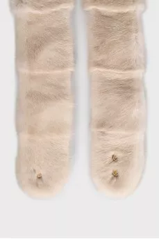 Mink hat with ties