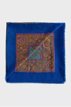 Wool and silk scarf with print