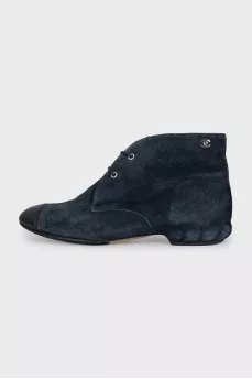 Blue suede boots