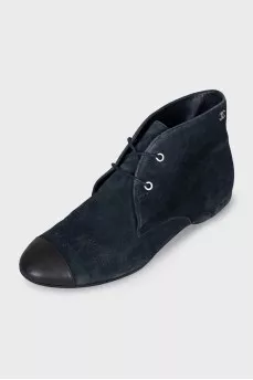 Blue suede boots