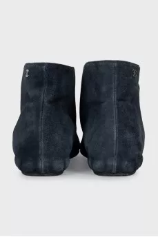 Blue suede boots