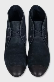 Blue suede boots