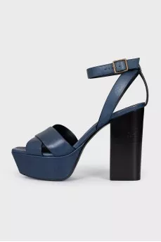 Blue leather Bianca sandals