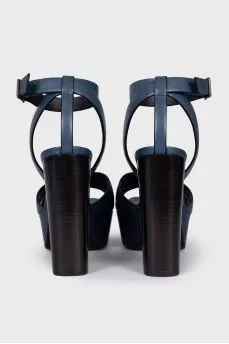 Blue leather Bianca sandals