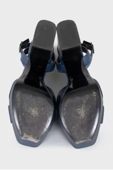 Blue leather Bianca sandals