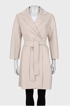 Wrap-around wool coat