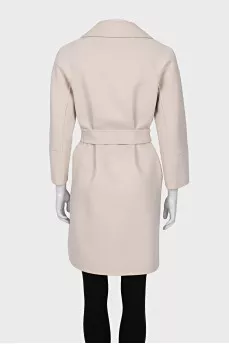 Wrap-around wool coat
