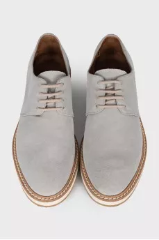 Blue suede brogues