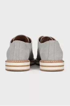 Blue suede brogues